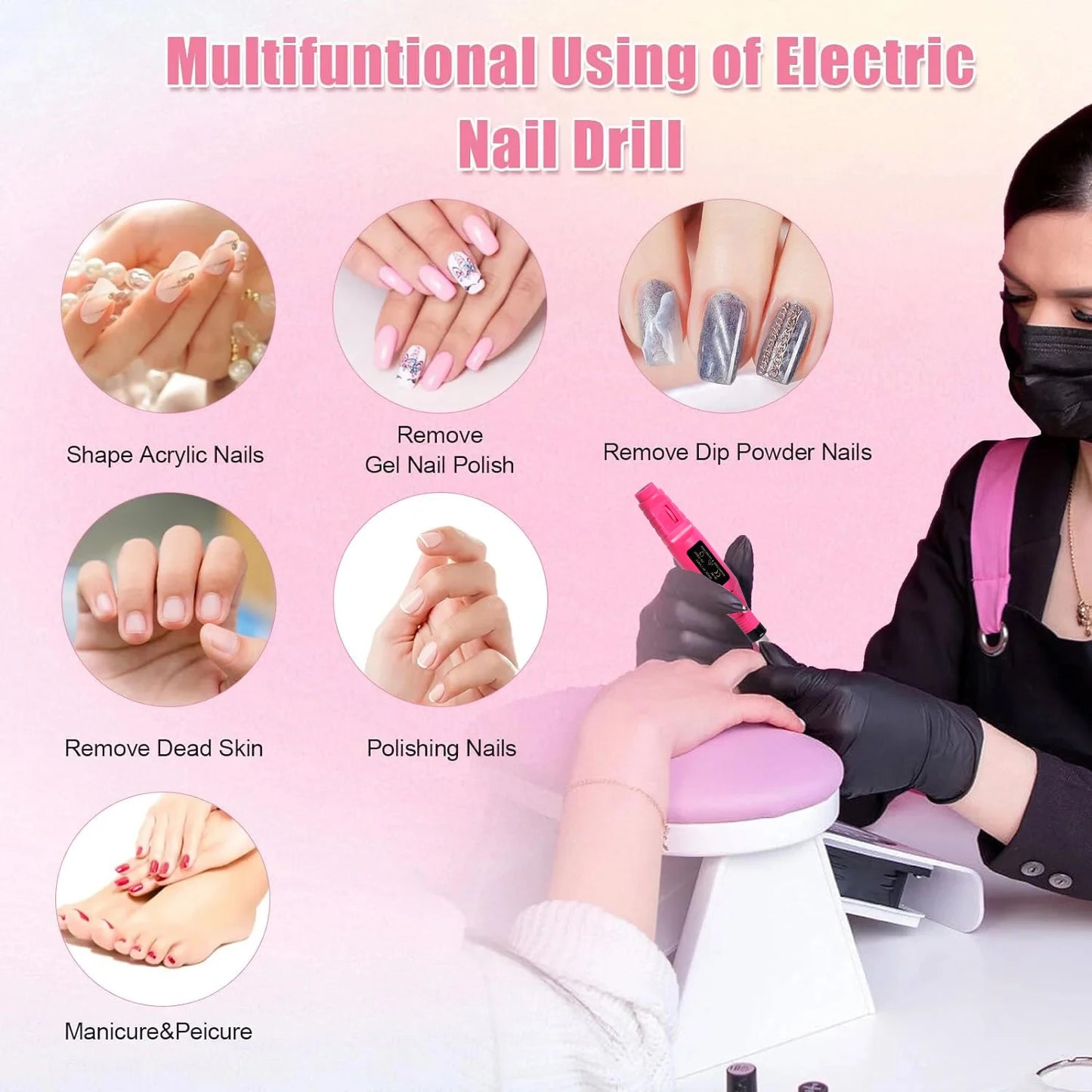 Strong Function Nail Drill Machine Gel Polish Remover Tools