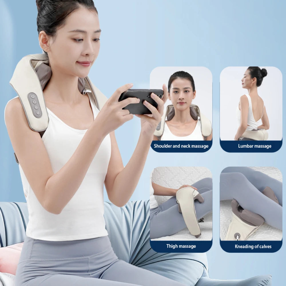 Portable Mini Relaxer Dredge Kneading Smart Electric Wrap Heated Trapezius Muscle Neck