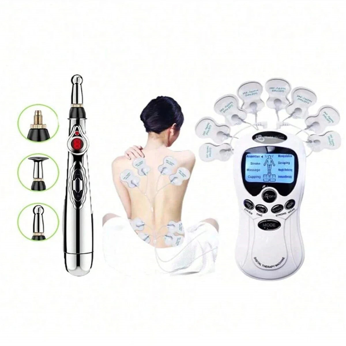 Professional Physiotherapy Tens Electrical Muscle Stimulator Electrodes Pulse Relaxing