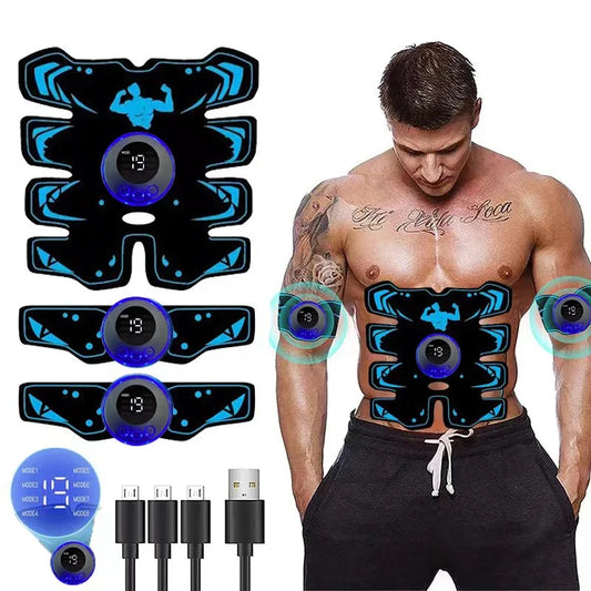 Rechargeable Electric Abdominal Massager Wireless LCD Display Fitness Shaping Massager