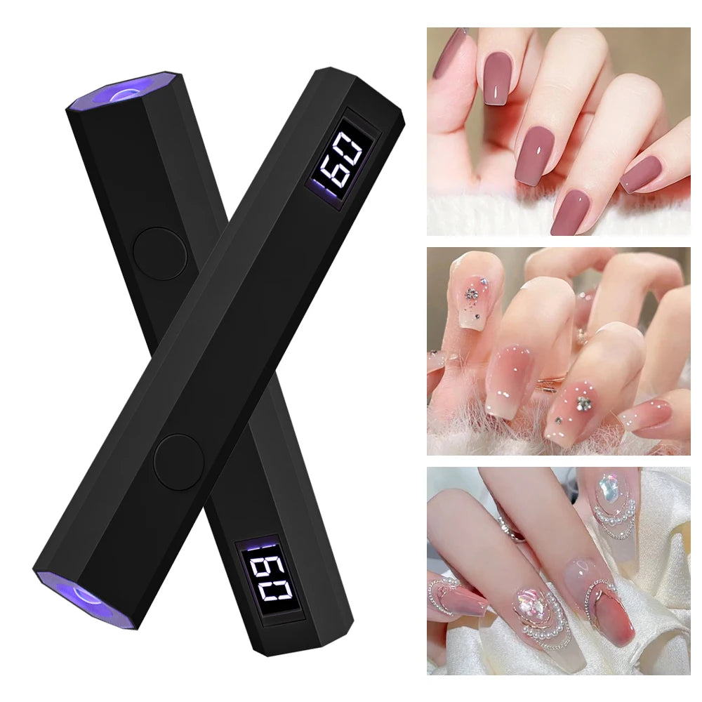 Portable Mini Nail Lamp with LED Display Portable