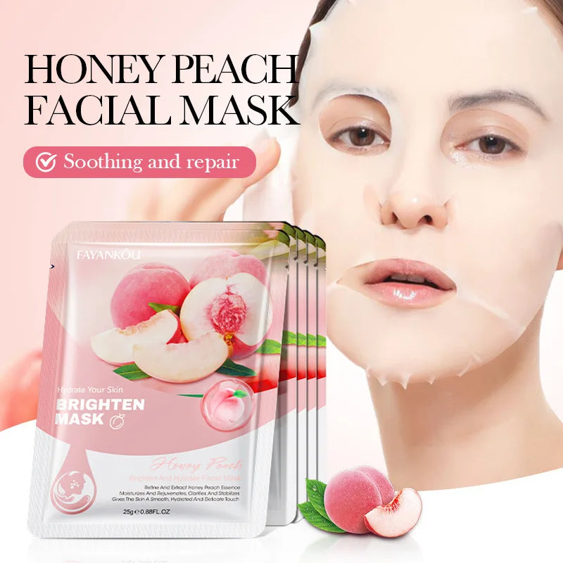 Fruits Facial Masks For Face Skincare Moisturizing Brightening Hydrating Firming 10pcs