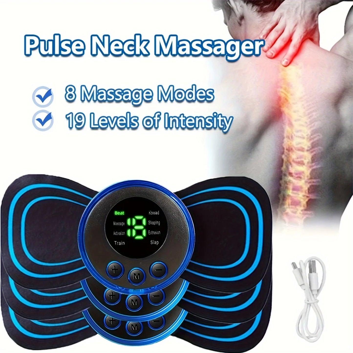 Muscle Electric Massager Machine 8 Modes 19 Levels of Strength Vibrate Instrument Treatment