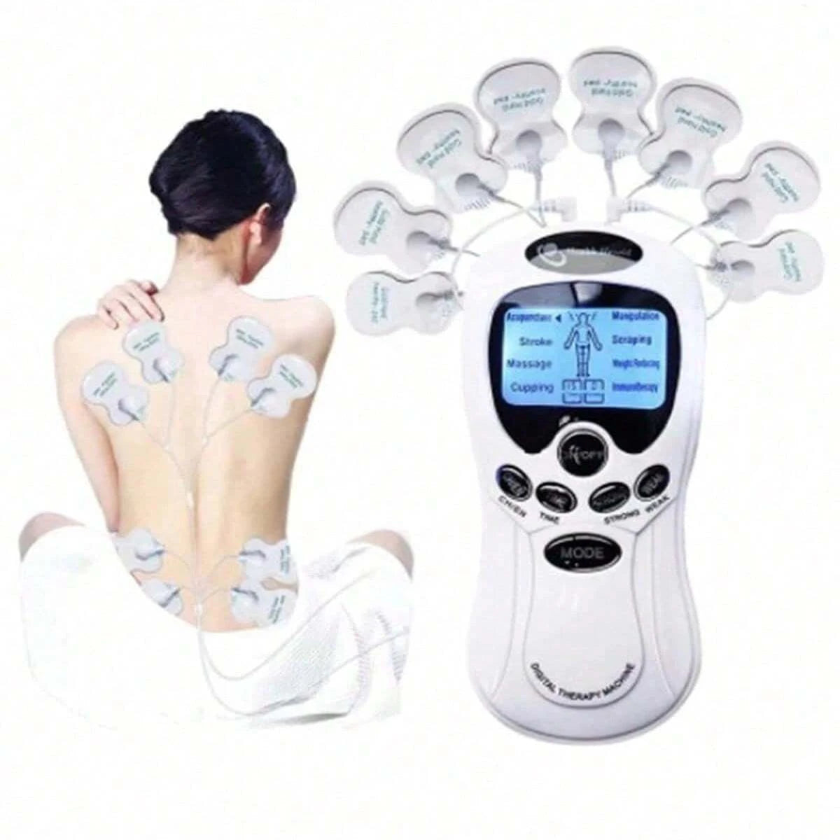 Professional Physiotherapy Tens Electrical Muscle Stimulator Electrodes Pulse Relaxing