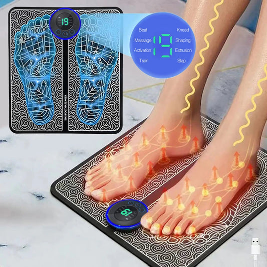 Foot Massger Sole Massage Pad Feet Muscle Stimulation 8 Modes 19 Level