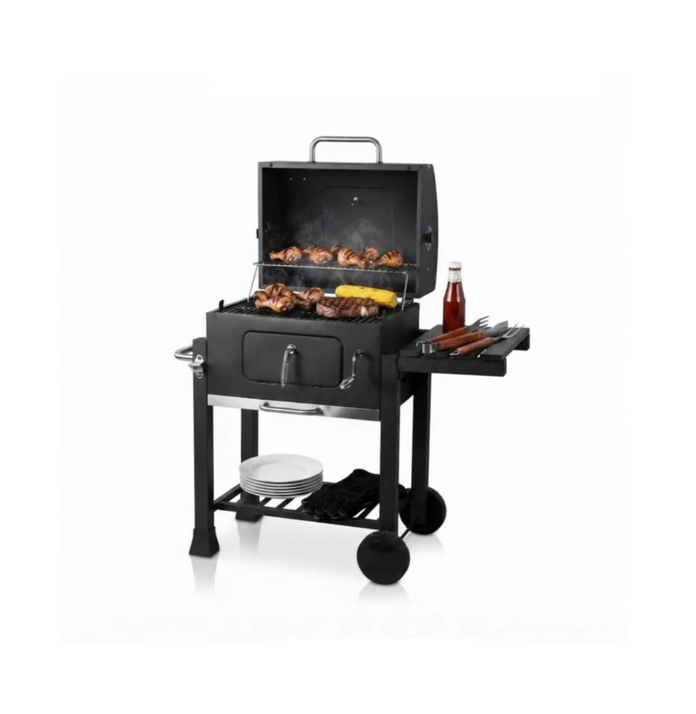 Outdoor charcoal grill