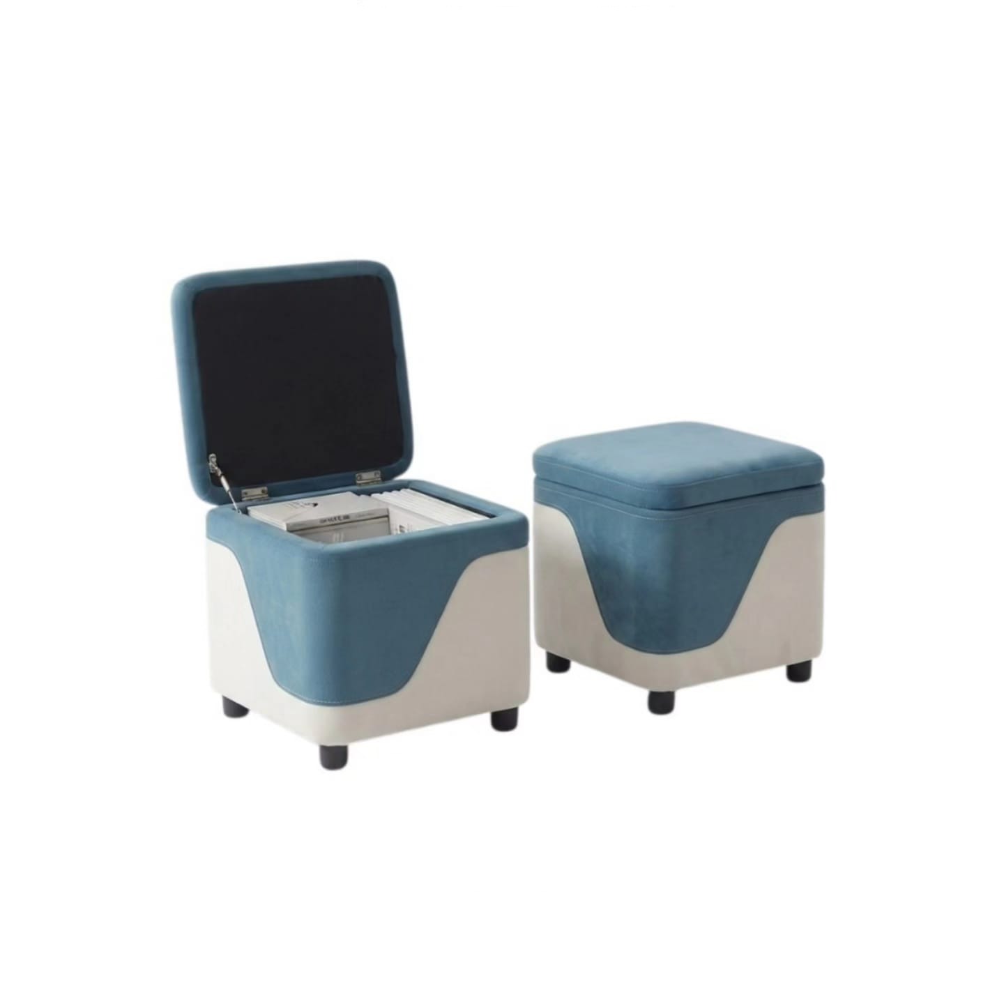 Pouf or ottoman with storage space