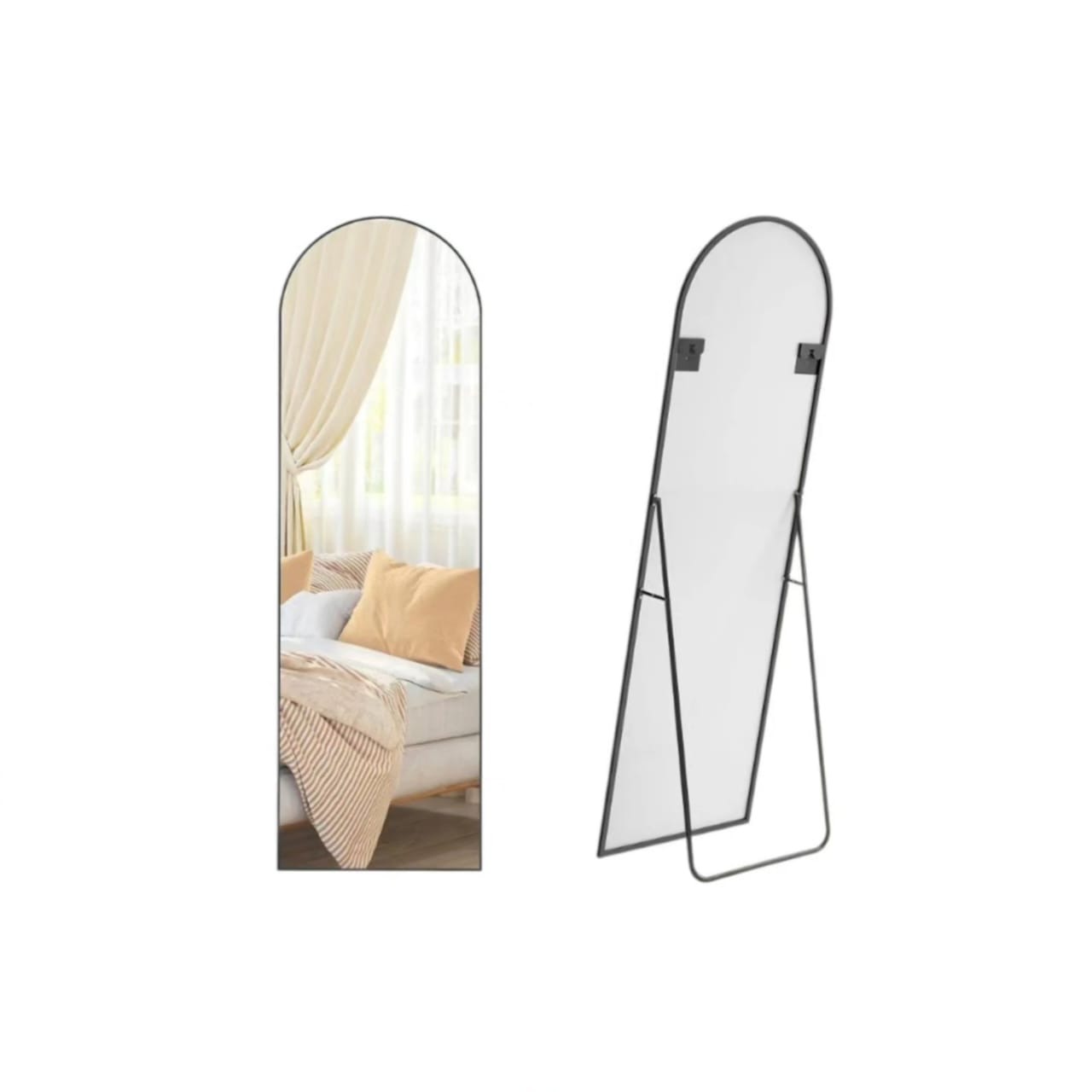 arched floor and wall mirror