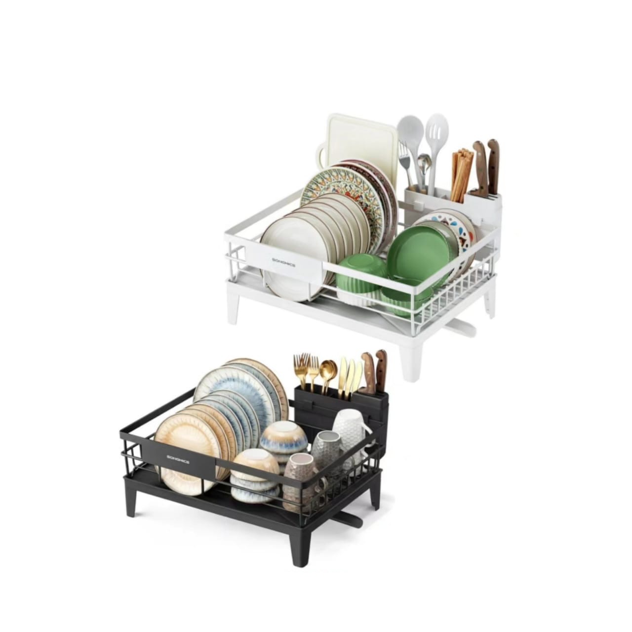 Dish drying and arrangement rack