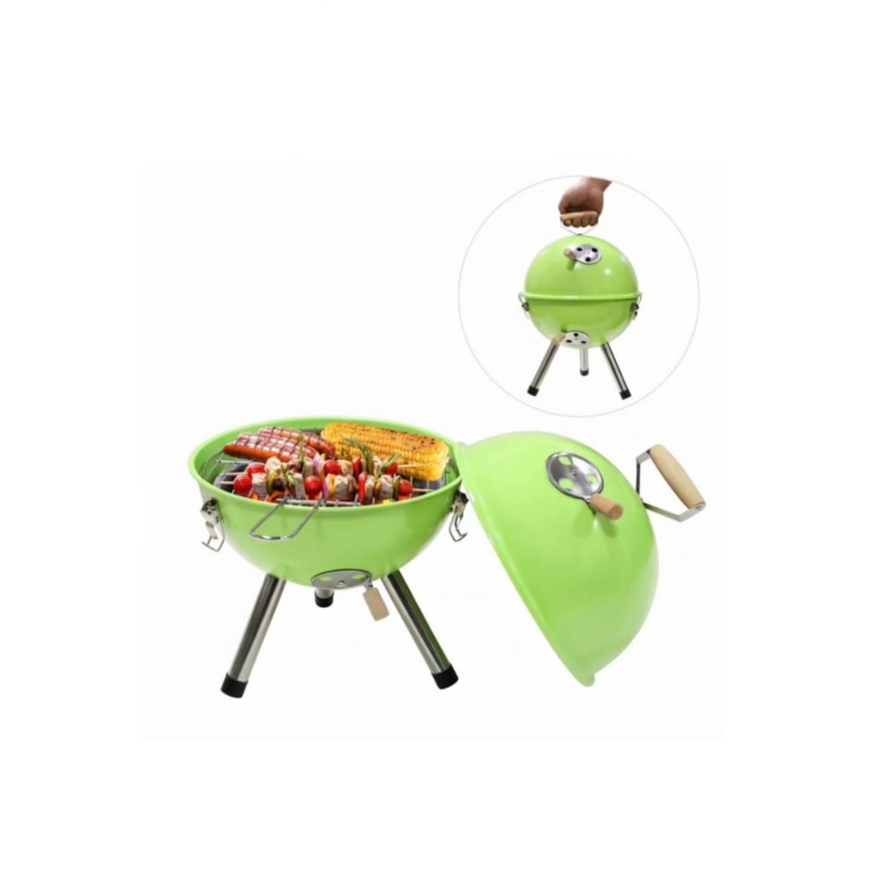 Small spherical charcoal grill