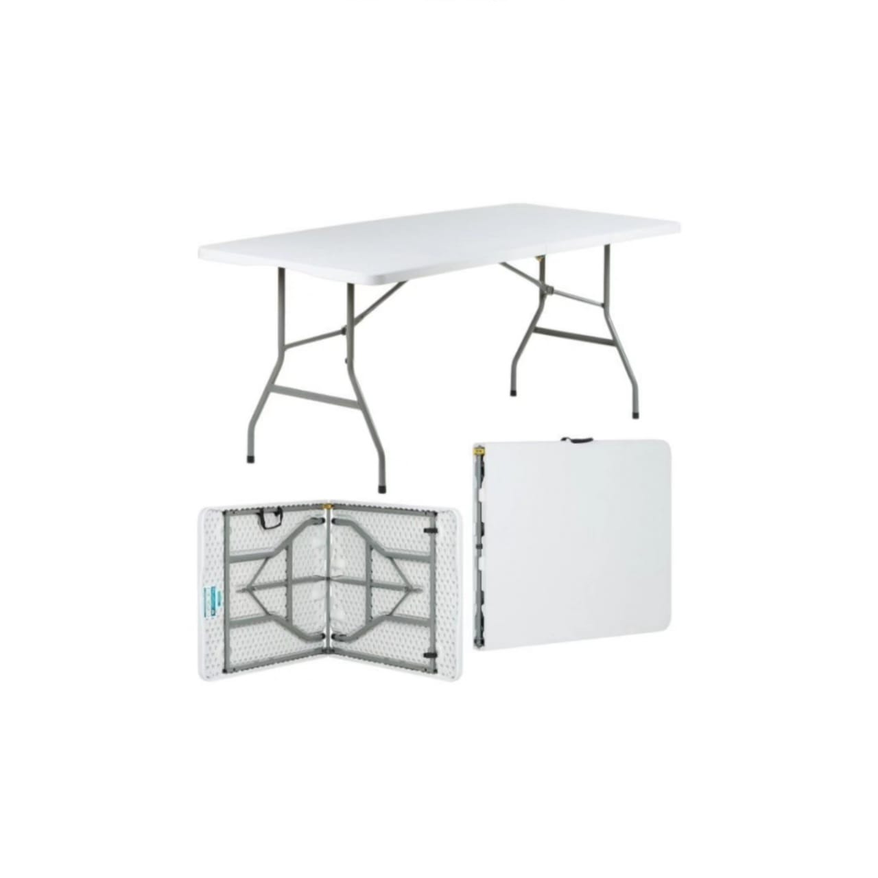 Portable, foldable plastic table
