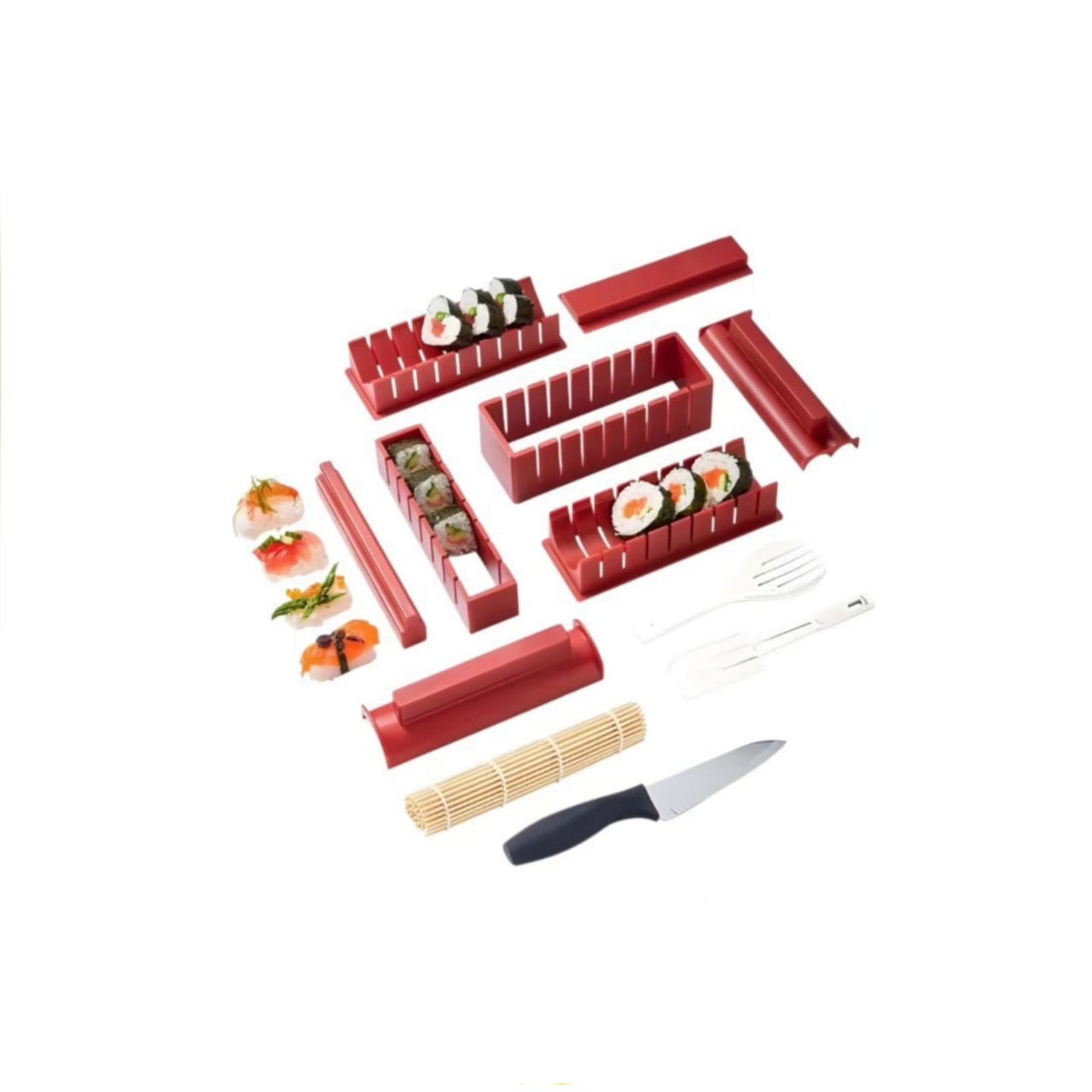 A plastic sushi-making kit