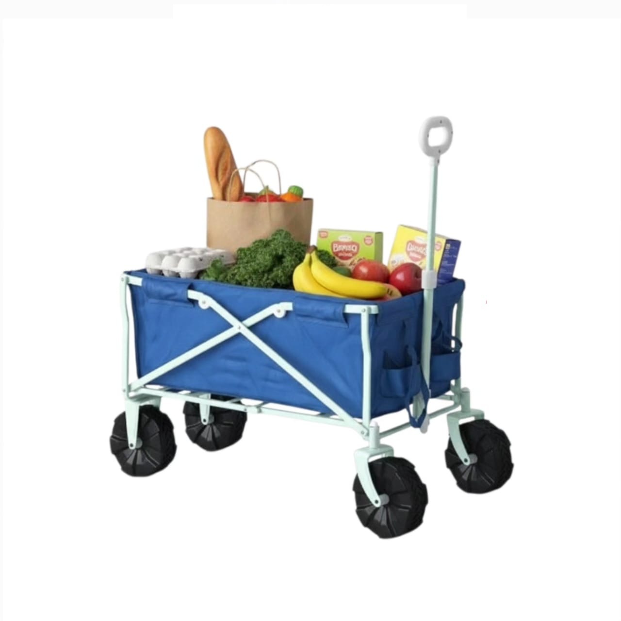 Foldable flatbed transport cart